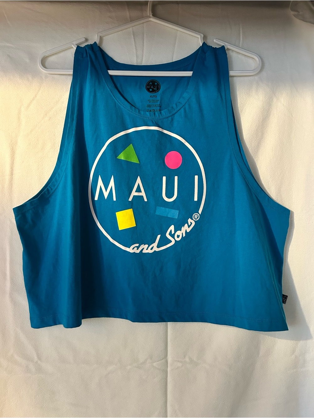 Maui and Sons Débardeur Crop Bleu XL Femme Logo Rétro
